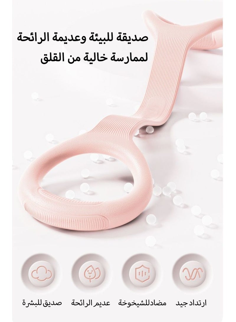 أشرطة المقاومة على شكل رقم 8 للنساء - مطاط ناعم سميك، معدات تمارين منزلية لتقوية الكتفين، الظهر، الساقين والذراعين | لياقة محمولة للنادي الرياضي، البيلاتس، اليوجا وتمارين رمضان المنزلية - Image 5